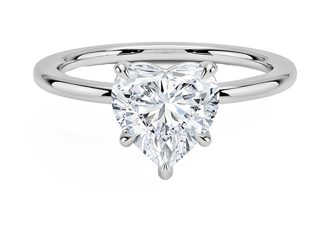 Heart cut diamond ring