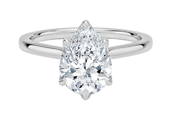 Pear cut diamond ring