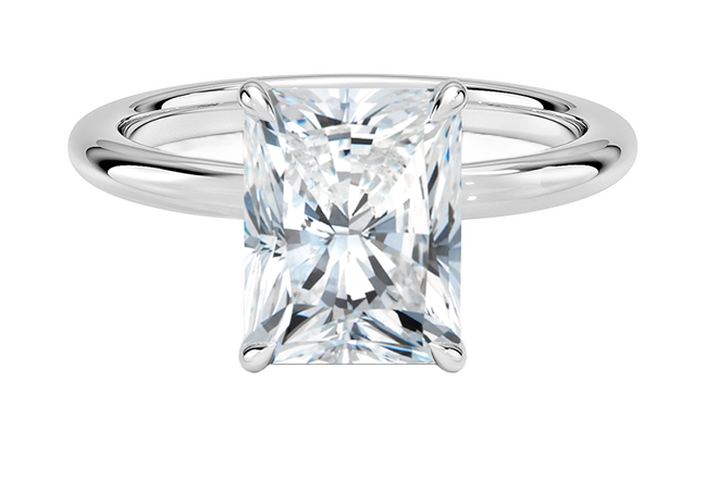 Radiant cut diamond ring