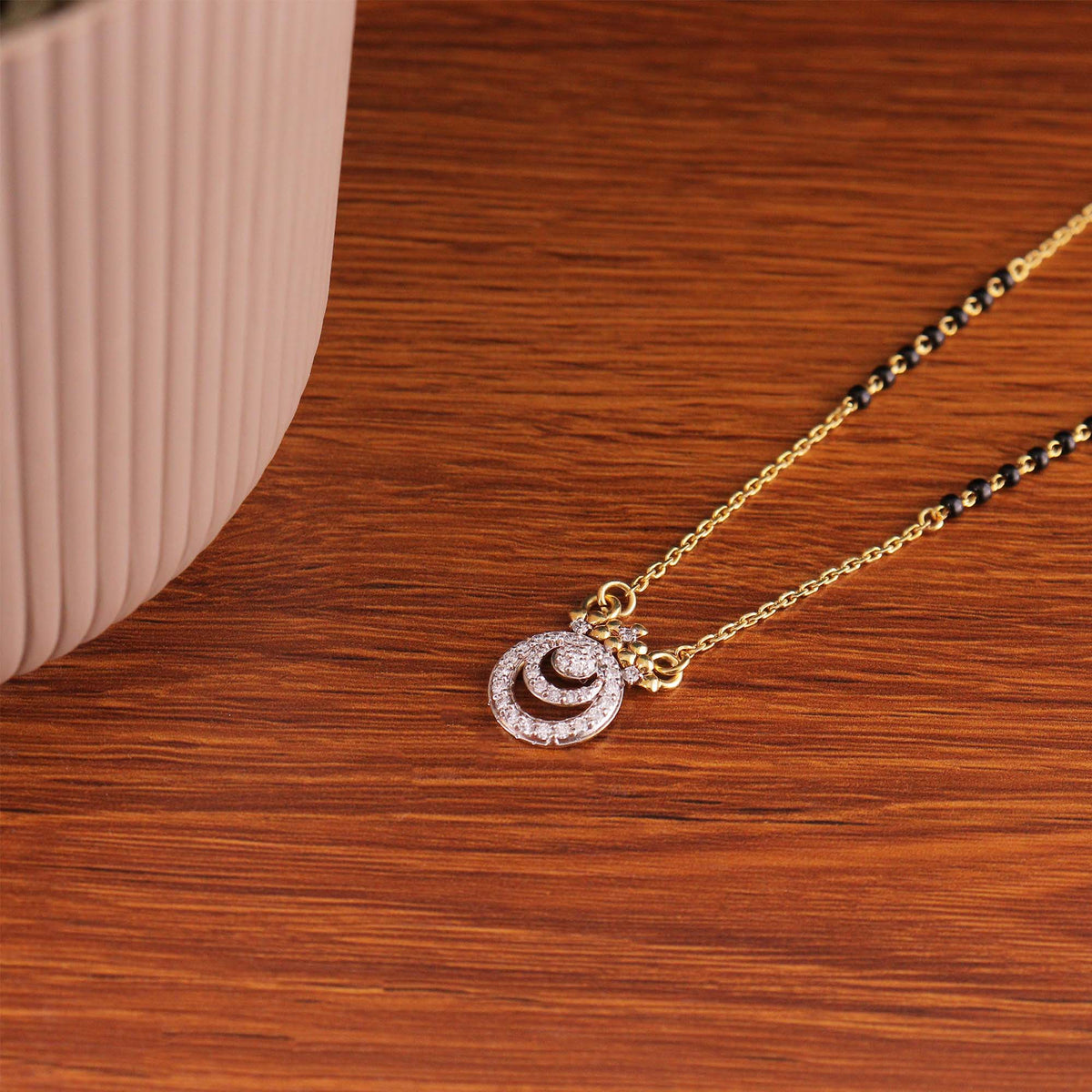 Spiral Charm Diamond Mangalsutra