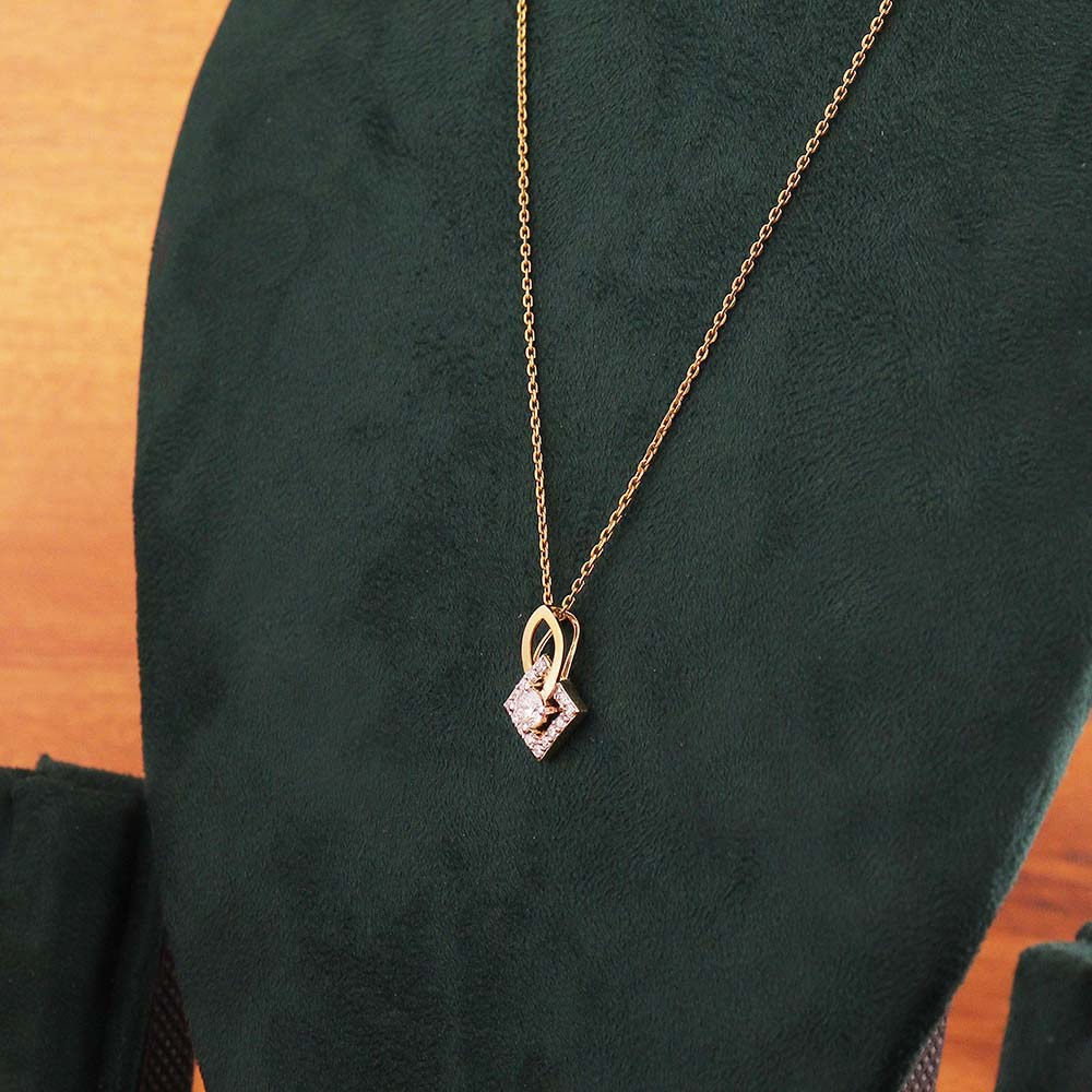 Square Halo Solitaire Pendant
