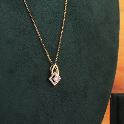 Square Halo Solitaire Pendant