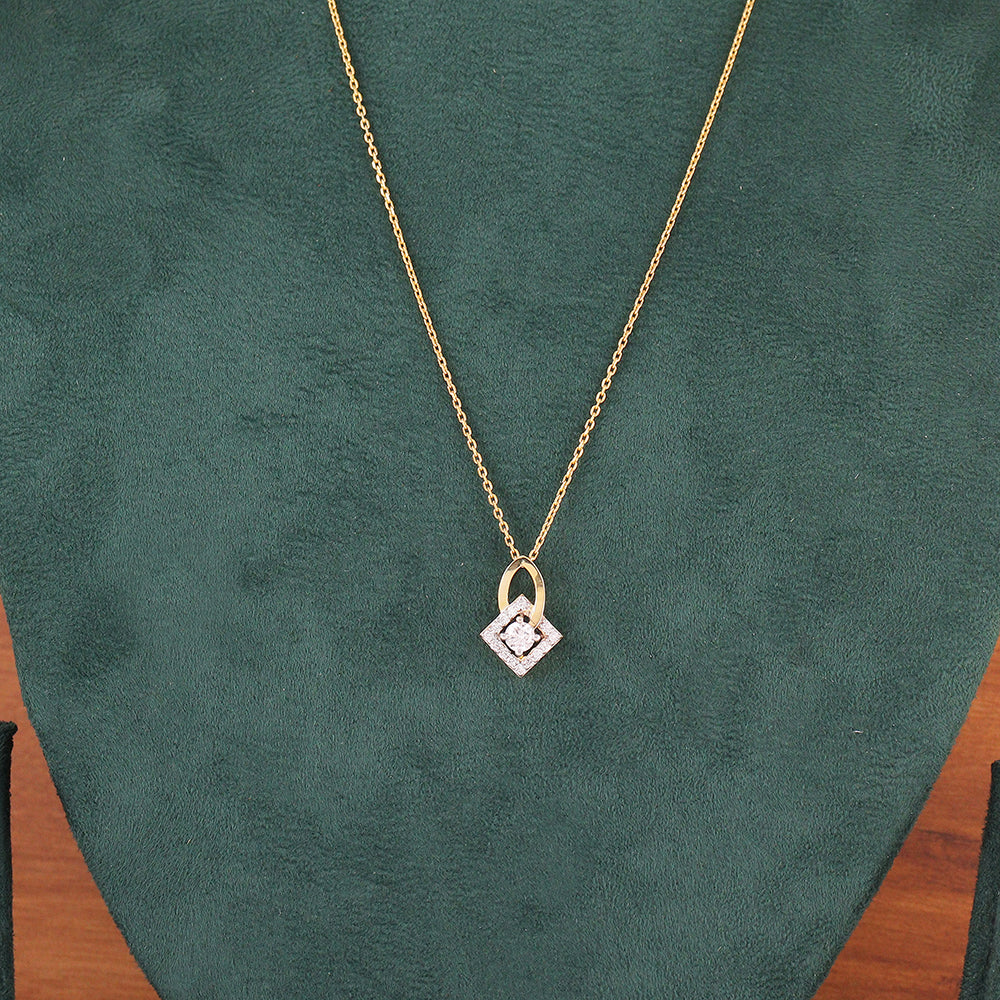 Square Halo Solitaire Pendant
