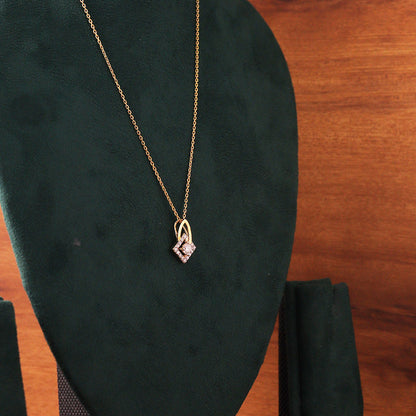 Square Halo Solitaire Pendant