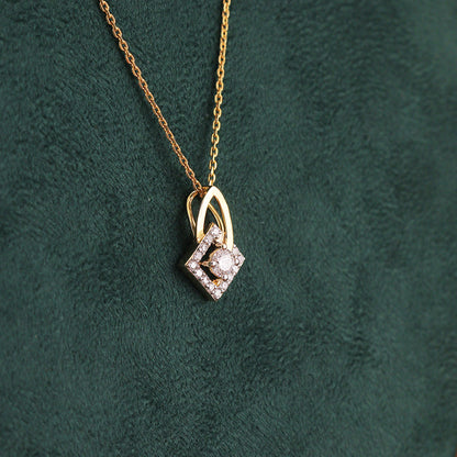 Square Halo Solitaire Pendant