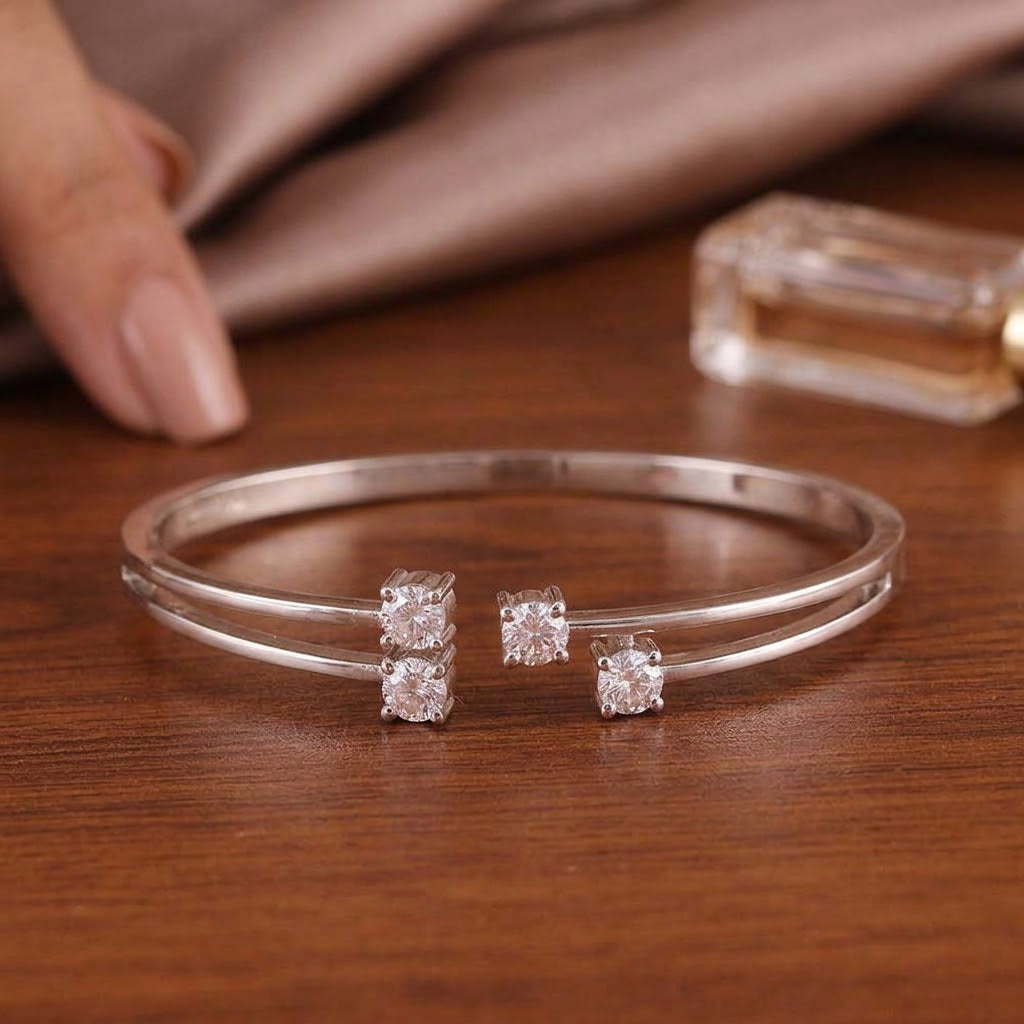 Twin Cluster Diamond Bangle