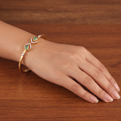 Verdant Leaf Diamond Bangle
