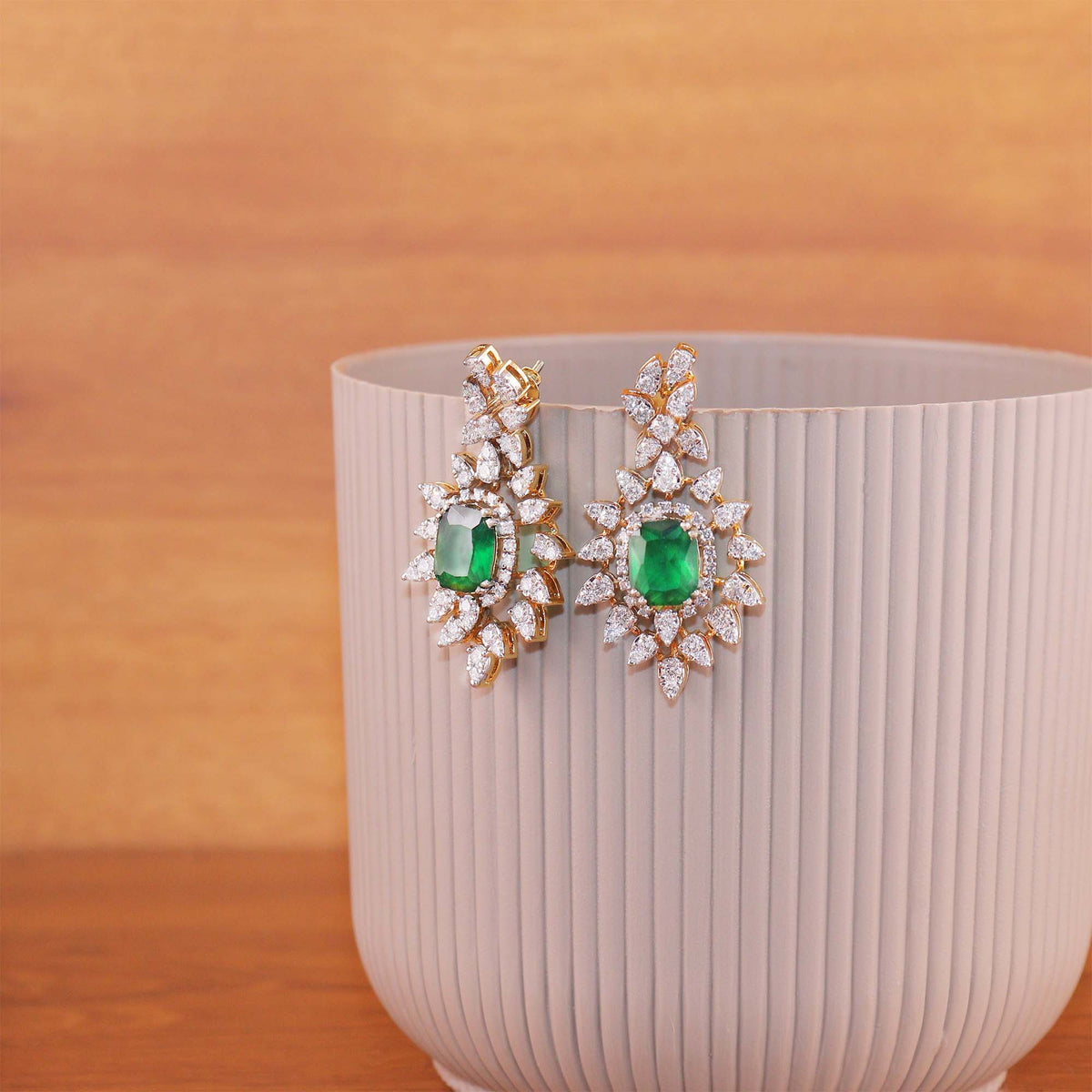 Verdant Star Diamond Earrings