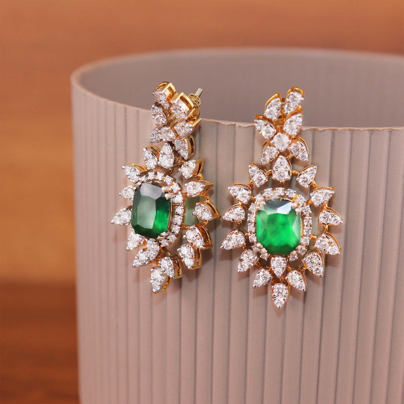 Verdant Star Diamond Earrings