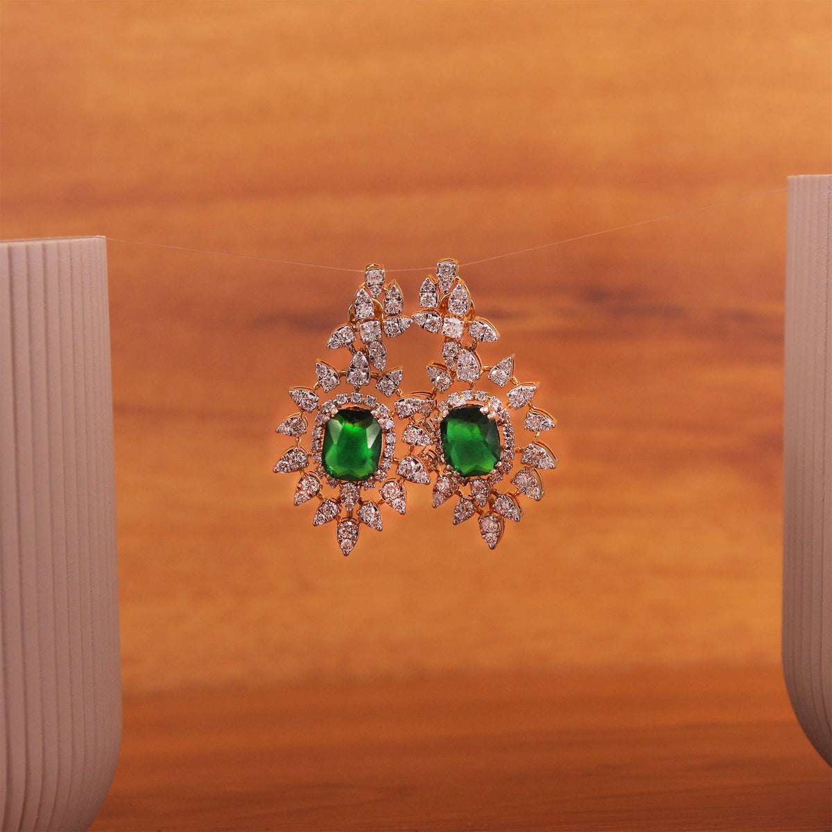Verdant Star Diamond Earrings